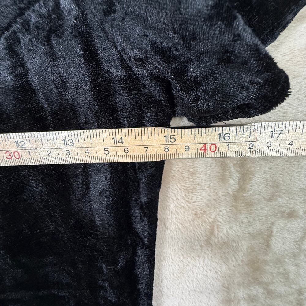Vintage 90s Styleworks Black Crushed Velvet Maxi Dress Gothic Whimsygoth Small - Picture 7 of 10